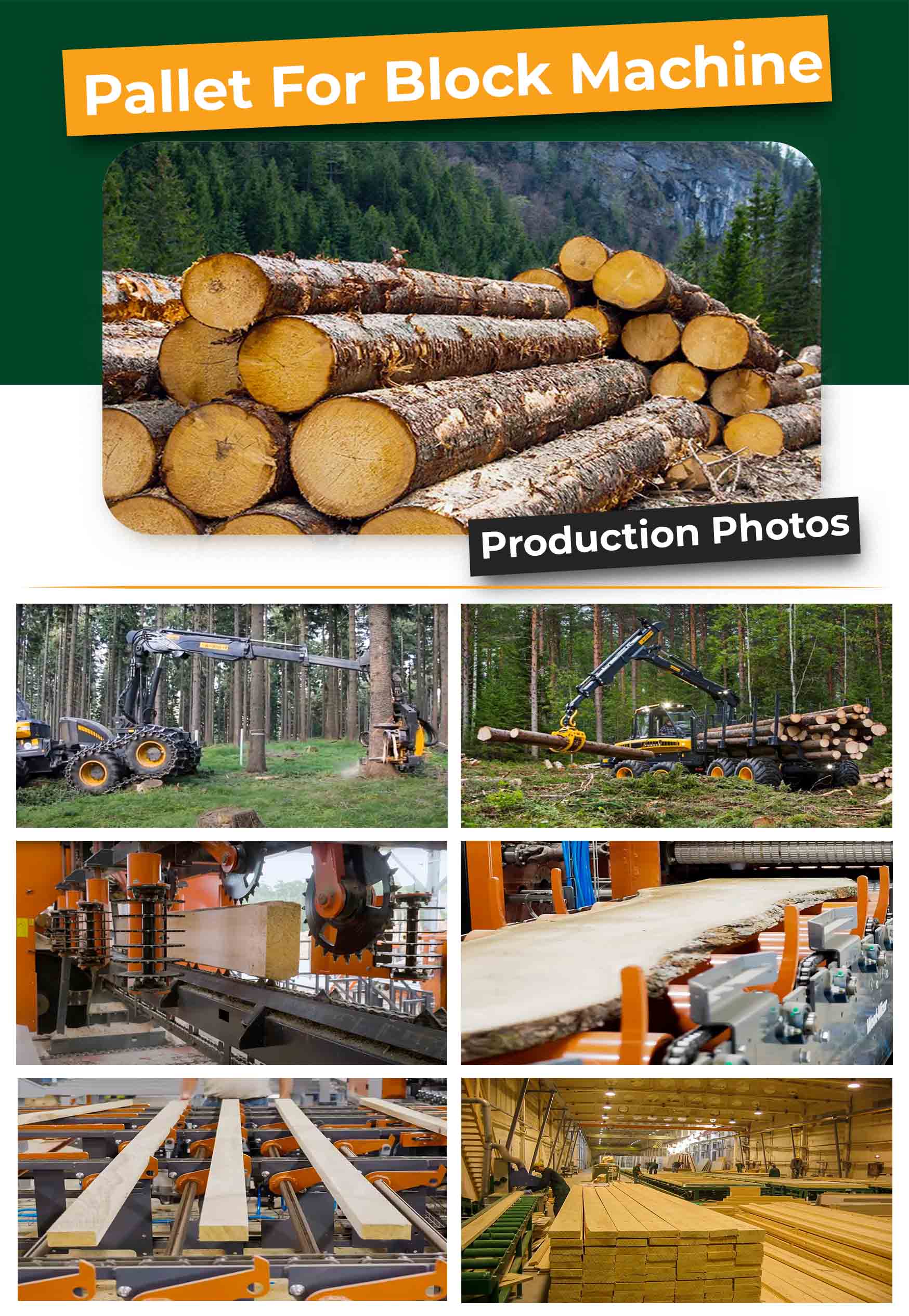 Production process of wooden pallets